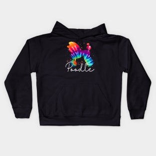 Poodle Dog Tie Dye Rainbow Kids Hoodie